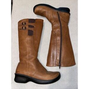 Keen Women’s Knee Hiking Boots Size 6 M Brown Leather Outdoors Warmth Pull On